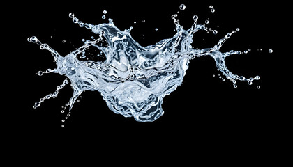 Twisted water splash isolated isolated with white highlights, png