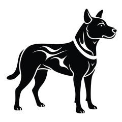 create a dog silhouette vector with a white background