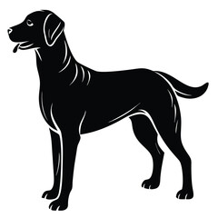 create a dog silhouette vector with a white background