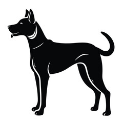 create a dog silhouette vector with a white background