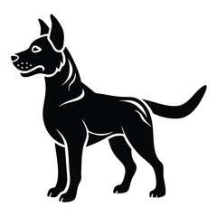 create a dog silhouette vector with a white background