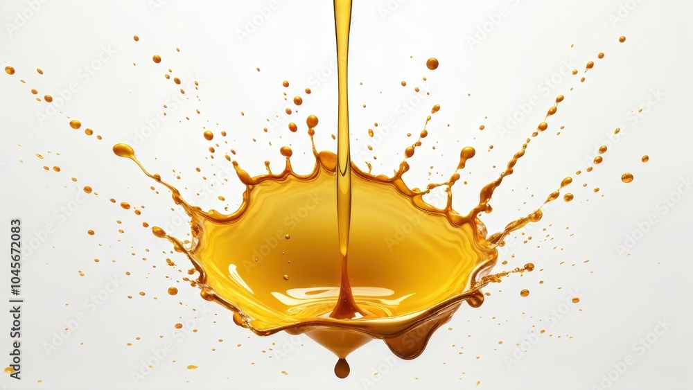 Aufkleber a splash of golden liquid creating a dynamic visual impact.