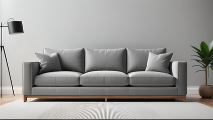 grey sofa modern living room rendered interior design purposes