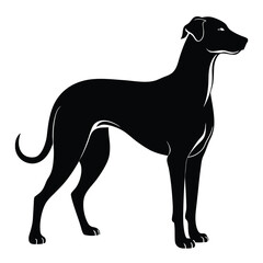 create a dog silhouette vector with a white background