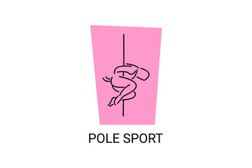pole sport vector line icon. practice pole dancing. sport pictogram, vector illustration.