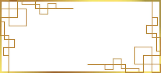 A sophisticated gold frame with a geometric design adds a touch of elegance to any project It is Perfect for invitations websites or marketing materials