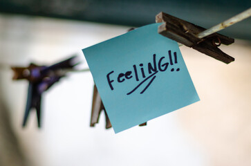 Motivational Word In A BlueSquare Paper Outdoor Composition