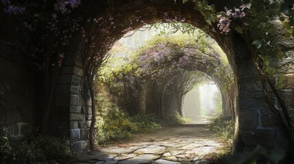 Stone Archway leading to a mystical garden