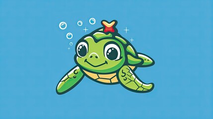 Fototapeta premium A cute cartoon turtle 