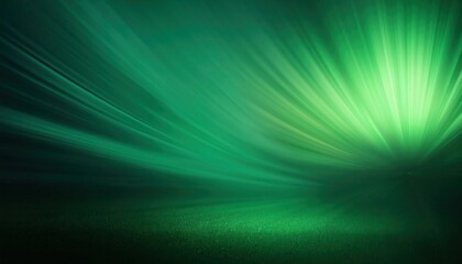 Naklejka premium Radiant Emerald Light Burst Over Still Waters. Dynamic Explosion of Green Energy Rays Expanding Toward the Horizon, Reflecting Futuristic Power and Cosmic Serenity in a Surreal Technological Landscape