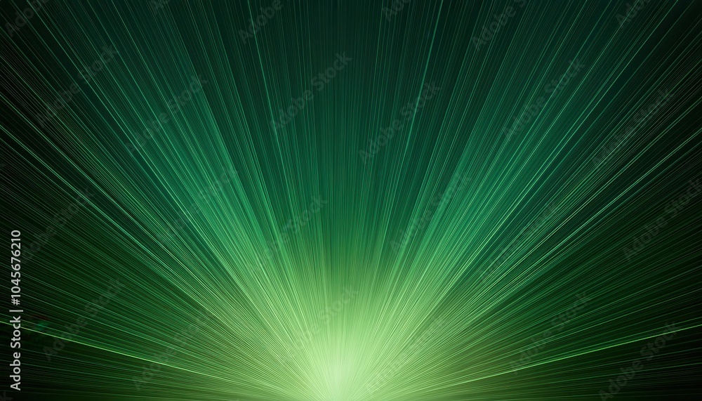 Poster radiant emerald light burst over still waters. dynamic explosion of green energy rays expanding towa
