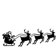 Christmas scene vector illustration, winter vinyl decal for window. Winter vector scene. 