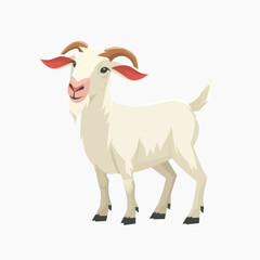 Obraz premium Cartoon goat illustration, white background