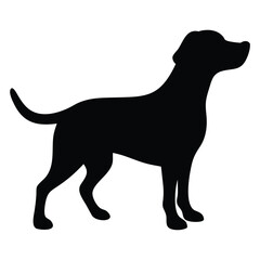 create a dog silhouette vector with a white background