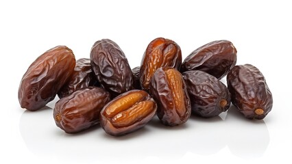Ripe Halawi Dates Isolated on a Pure White Background