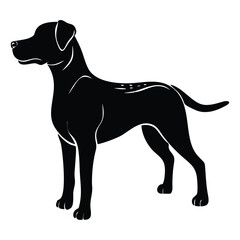 create a dog silhouette vector with white background