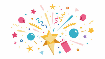 Obraz premium Birthday balloons confetti and decorations 