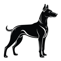 create a dog silhouette vector with white background