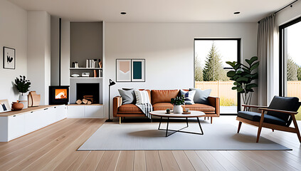 mid century scandinavian inspired country style home interior features modern living room design french traditional elements combined