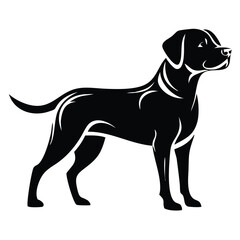 create a dog silhouette vector with white background
