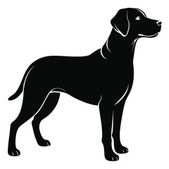 create a dog silhouette vector with white background