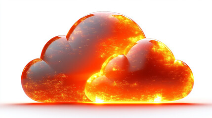 glowing, bright-colored cloud icon symbolizes the limitless possibilities of online innovation, creativity, and digital communication, representing a fusion of technology and imagination