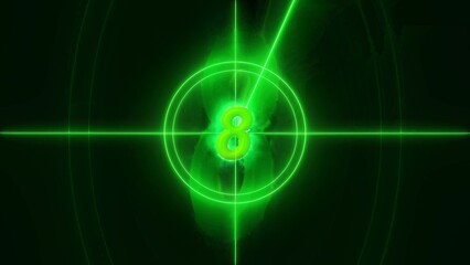 Glowing Green Number Eight in Target Design