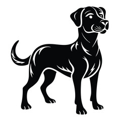 create a dog silhouette vector with white background