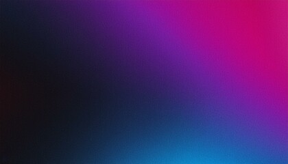 Fototapeta premium Grainy dark gradient background: blue, purple, magenta, pink, black abstract texture.