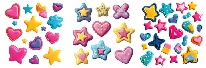 Colorful Heart and Star Stickers