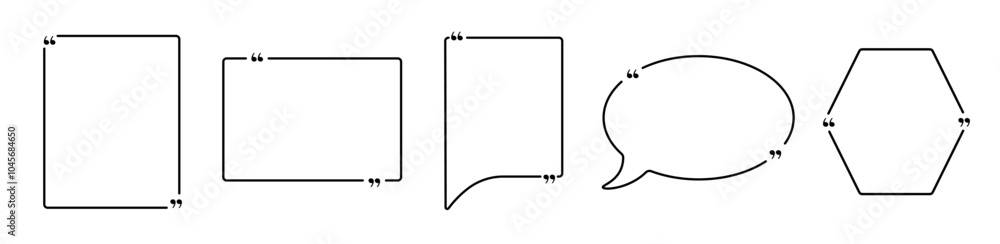 Poster set of quote frame without text. empty borders for definition and citation outline.