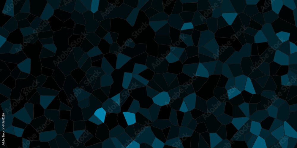 Poster abstract blue broken stained glass background design with colorful line. geometric polygonal backgro
