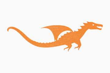 Fototapeta premium Orange dragon silhouette art