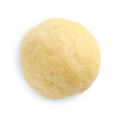 Cooking homemade pie. Raw dough isolated on white, top view