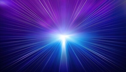 Obraz premium Radiant Burst of Light. Abstract Cosmic Explosion with Purple and Blue Light Rays, Symbolizing Speed, Energy, and the Expansion of the Universe. Perfect for Technology, Space, or Innovation Themes