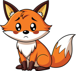 Sad Fox with Drooping Ears Illustration