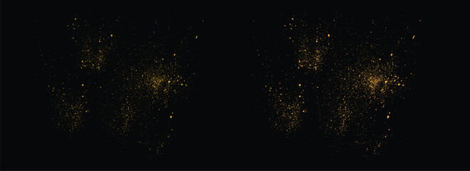 Naklejka premium Illustration spray light effect gold glitter stardust texture. gold glitter splatter illustration
