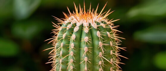 Cactus with vibrant spikes, isolated on a contrasting background.