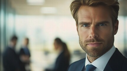Portrait of a Confident Businessman in Office Setting