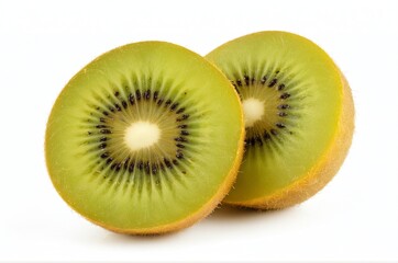 Fototapeta premium Experience the Young and Fresh look of SunGold Kiwi Halves with Vibrant Green Flesh