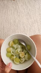 green grapes with condensed milk