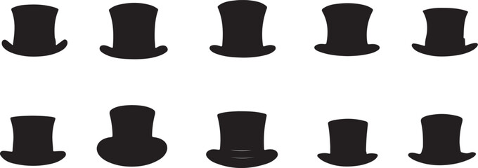 Creative hat silhouette set vector design, Magician vector art & graphics
