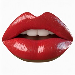Obraz premium red lips on white background