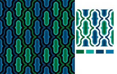 Bracket Geo Wallpaper Pattern, Geometric Vector Seamless Repeating Pattern Tile