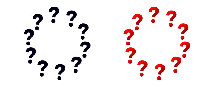 Question circle frame. Ask question round border design