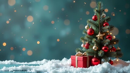 Christmas card with baubles tree 