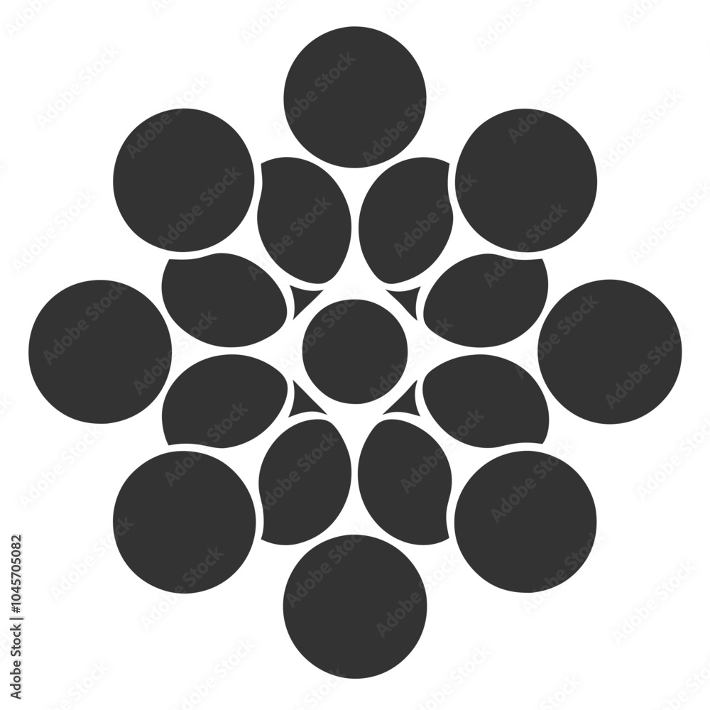 Poster minimalist interconnected shapes and circles pattern vector for backgrounds.