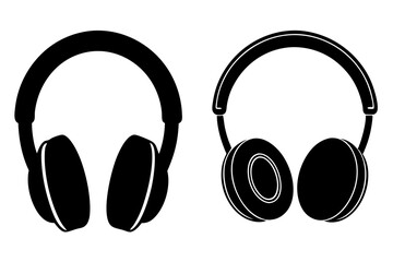 Headphones vector Silhouette