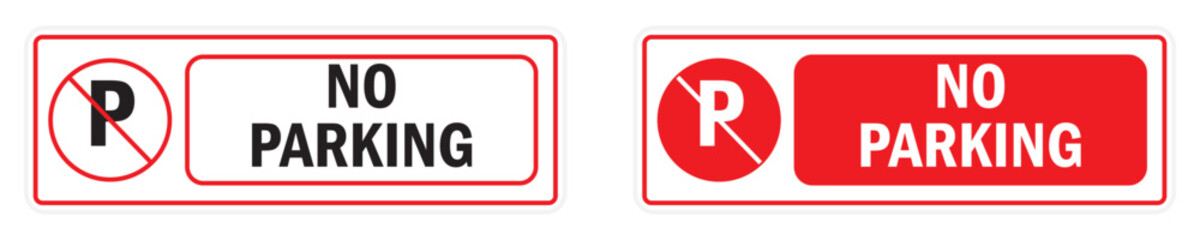 No parking traffic sign rectangle signage on transparent background.