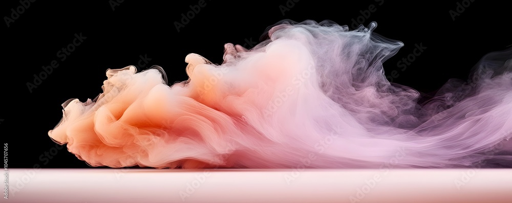 Poster vibrant smoke in abstract colors - dynamic swirls and artistic patterns captured in studio photograp